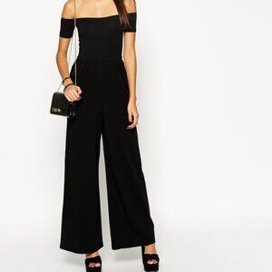 ASOS Bardot Jersey Jumpsuit With Wide Leg